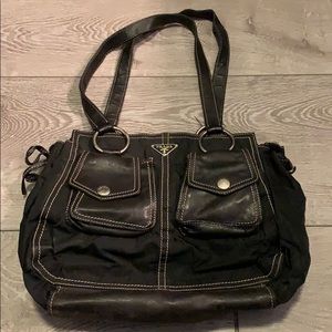 Prada nylon and leather shoulder bag